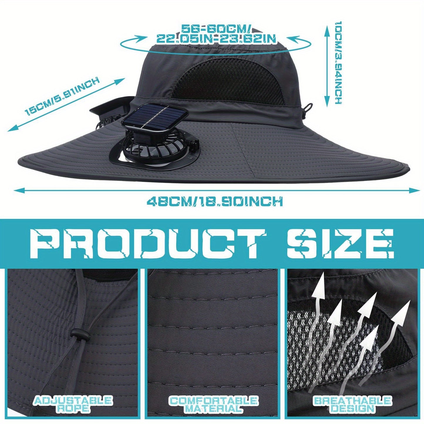 Ultimate 2-Fan Solar & USB Powered Wide Brim Sun Hat for Men – Cooling Sun Protection for Outdoor Adventures, Beach, Camping, and Fishing - Premium hat from Lizard Vigilante - Just $23.99! Shop now at Lizard Vigilante