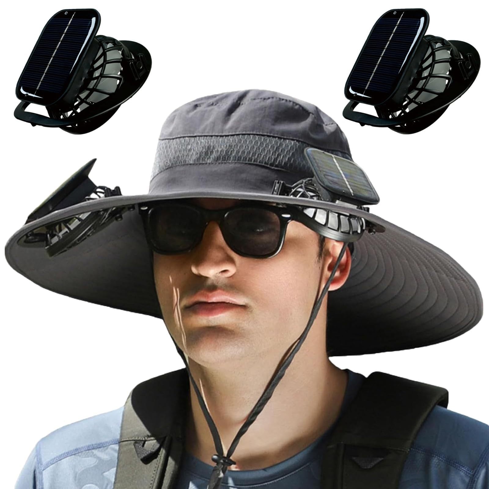 Ultimate 2-Fan Solar & USB Powered Wide Brim Sun Hat for Men – Cooling Sun Protection for Outdoor Adventures, Beach, Camping, and Fishing - Premium hat from Lizard Vigilante - Just $23.99! Shop now at Lizard Vigilante