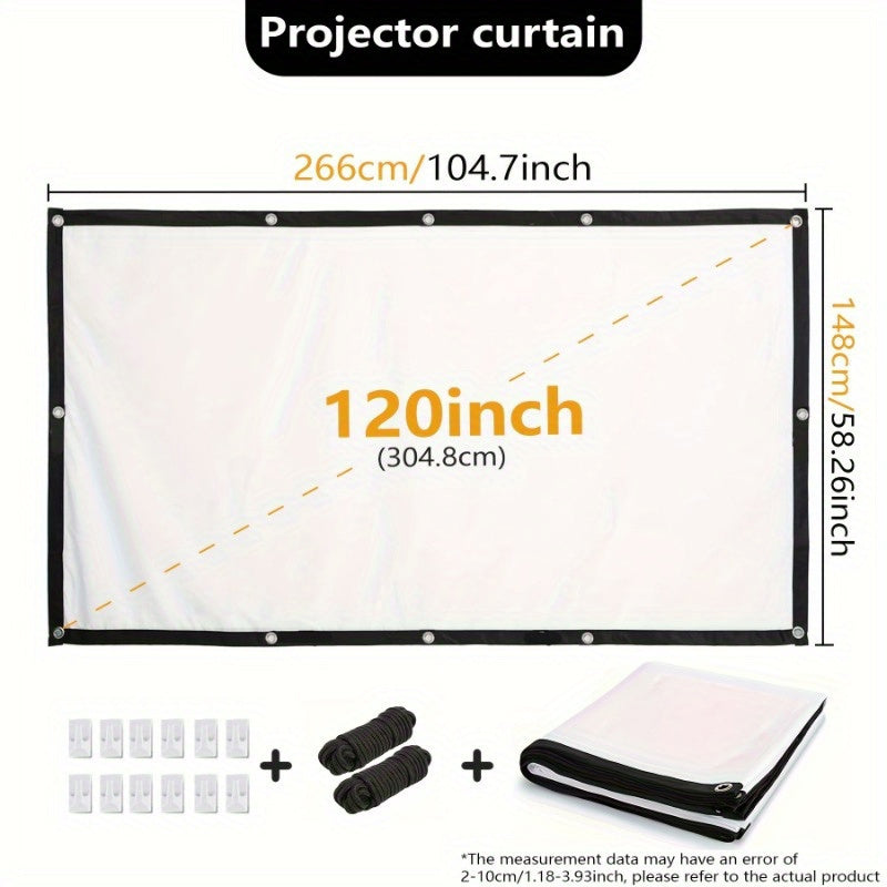 120-Inch 4K HD Portable Projector Screen | Foldable and Wrinkle-Free - Premium projector screen from Lizard Vigilante - Just $28.99! Shop now at Lizard Vigilante