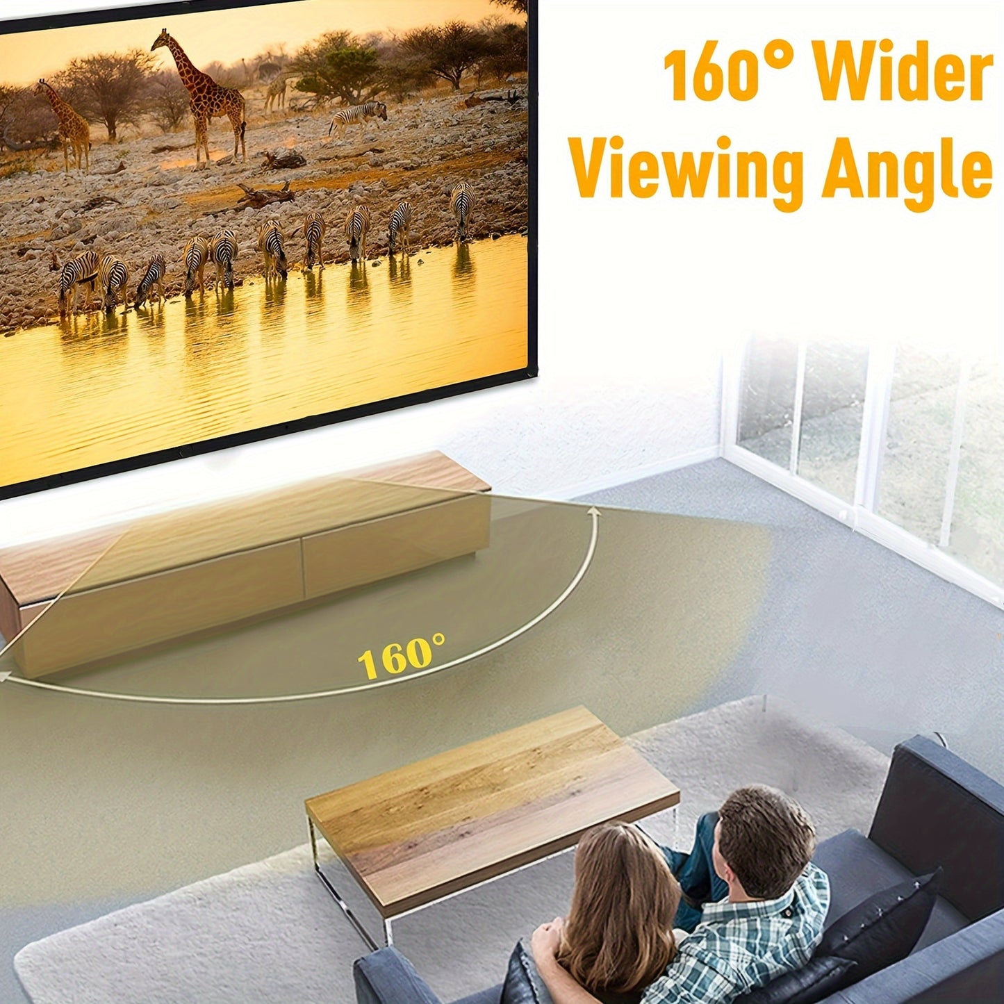 120-Inch 4K HD Portable Projector Screen | Foldable and Wrinkle-Free - Premium projector screen from Lizard Vigilante - Just $28.99! Shop now at Lizard Vigilante