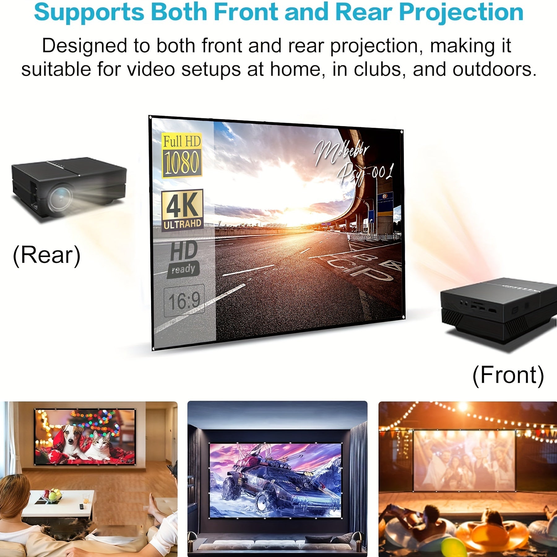 120-Inch 4K HD Portable Projector Screen | Foldable and Wrinkle-Free - Premium projector screen from Lizard Vigilante - Just $28.99! Shop now at Lizard Vigilante