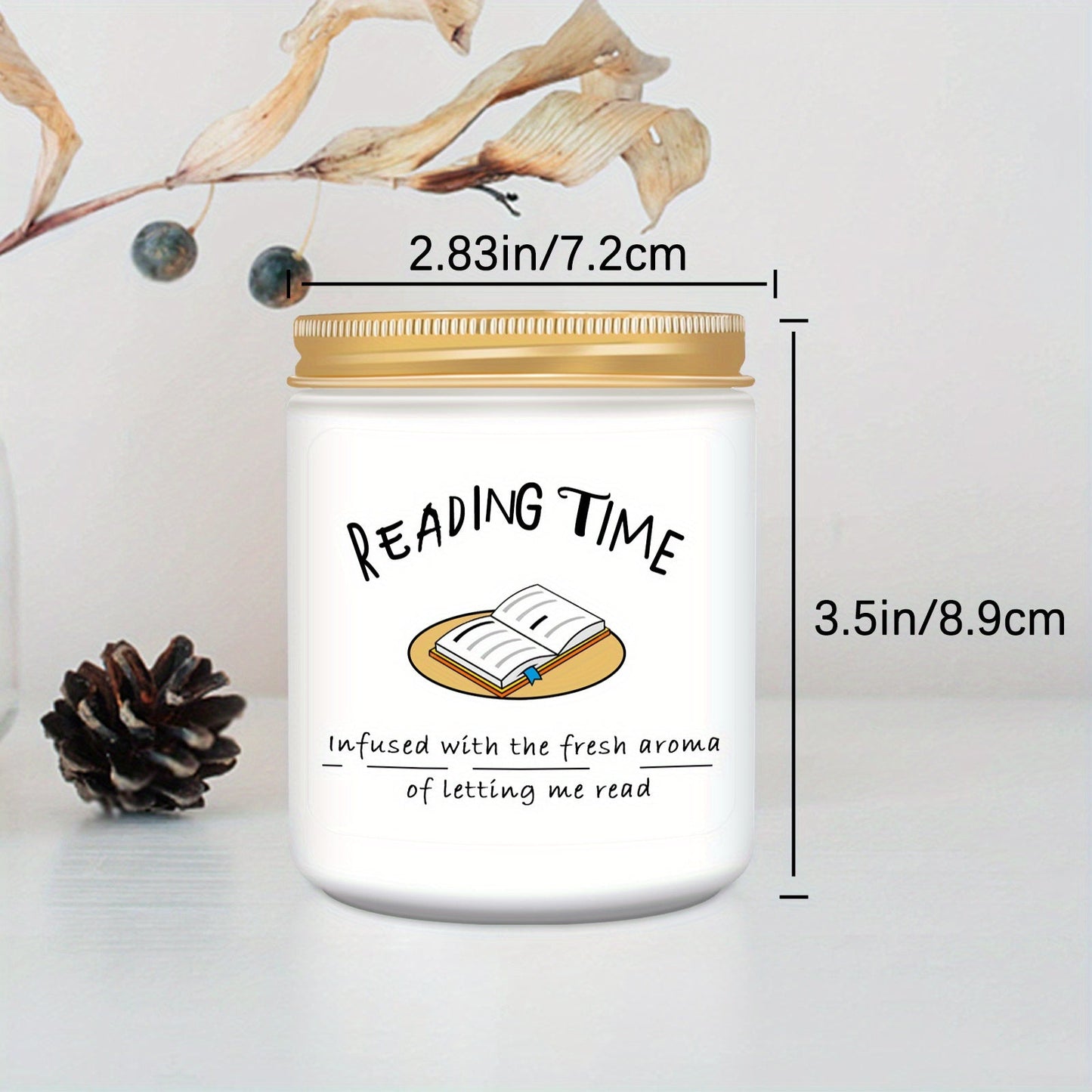 200g/7oz Lavender Scented Candle for Book Lovers - A Cozy Reading Companion with Soothing Aroma for Women and Men, Ideal as Thanksgiving, Christmas, Birthday Gifts for Bookworms and Librarians