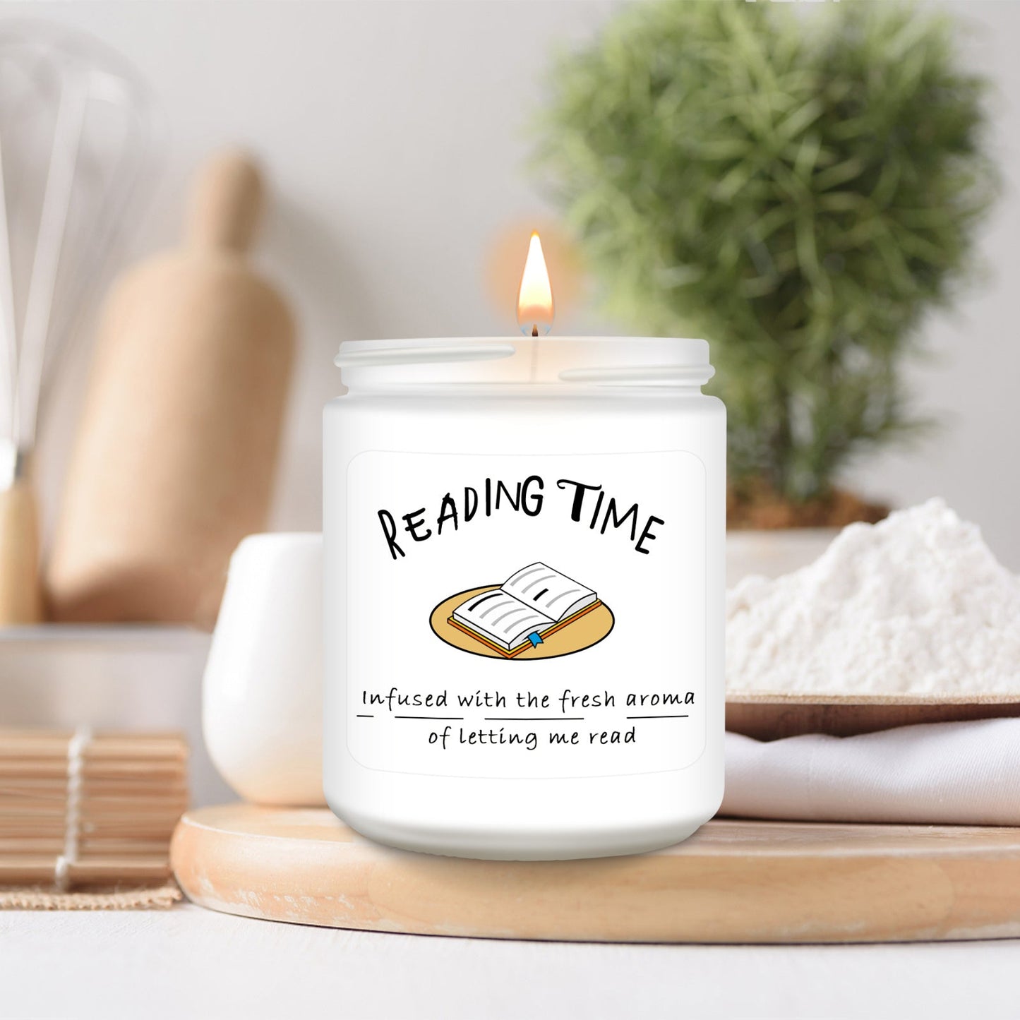 200g/7oz Lavender Scented Candle for Book Lovers - A Cozy Reading Companion with Soothing Aroma for Women and Men, Ideal as Thanksgiving, Christmas, Birthday Gifts for Bookworms and Librarians