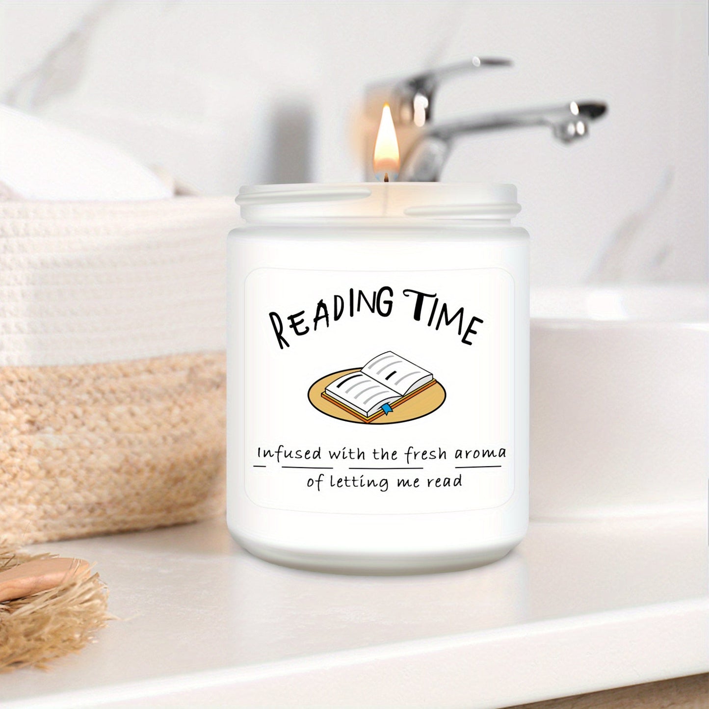 200g/7oz Lavender Scented Candle for Book Lovers - A Cozy Reading Companion with Soothing Aroma for Women and Men, Ideal as Thanksgiving, Christmas, Birthday Gifts for Bookworms and Librarians