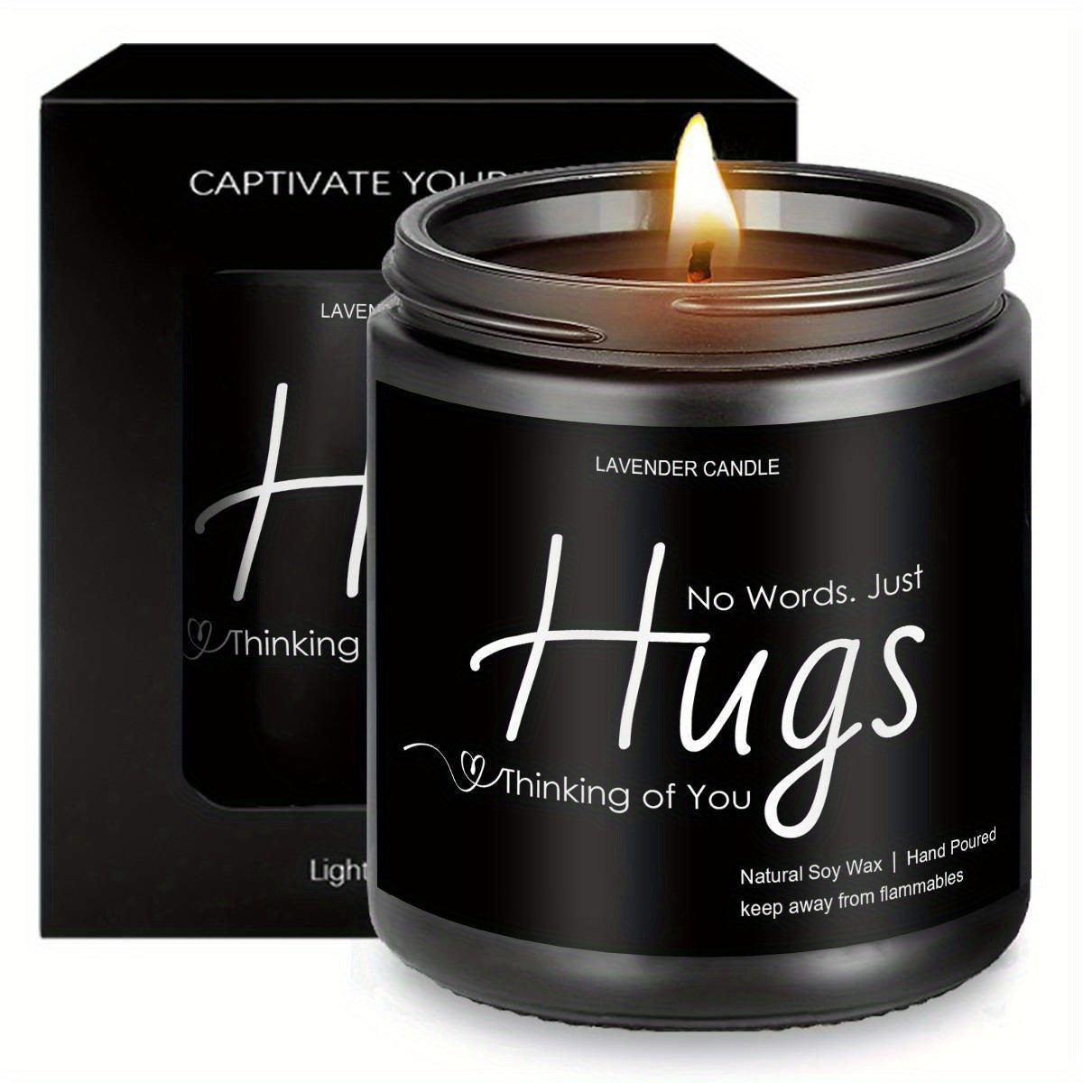 Just Hugs Scented Candle Get Well Soon Gift Idea for Women Men Friend Loss of Loved One Memorial Condolences Bereavement Sympathy Illness Cancer Surgery Recovery Get Well Soon Feel Better Thinking of You Encouragement Inspira