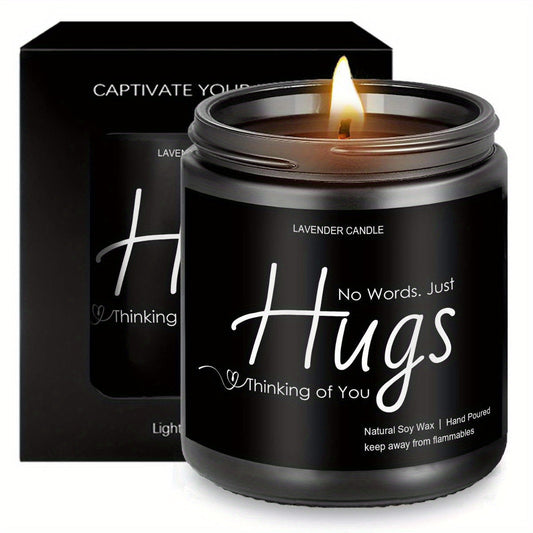Just Hugs Scented Candle Get Well Soon Gift Idea for Women Men Friend Loss of Loved One Memorial Condolences Bereavement Sympathy Illness Cancer Surgery Recovery Get Well Soon Feel Better Thinking of You Encouragement Inspira