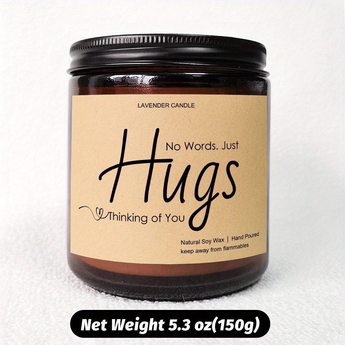 Just Hugs Scented Candle Get Well Soon Gift Idea for Women Men Friend Loss of Loved One Memorial Condolences Bereavement Sympathy Illness Cancer Surgery Recovery Get Well Soon Feel Better Thinking of You Encouragement Inspira