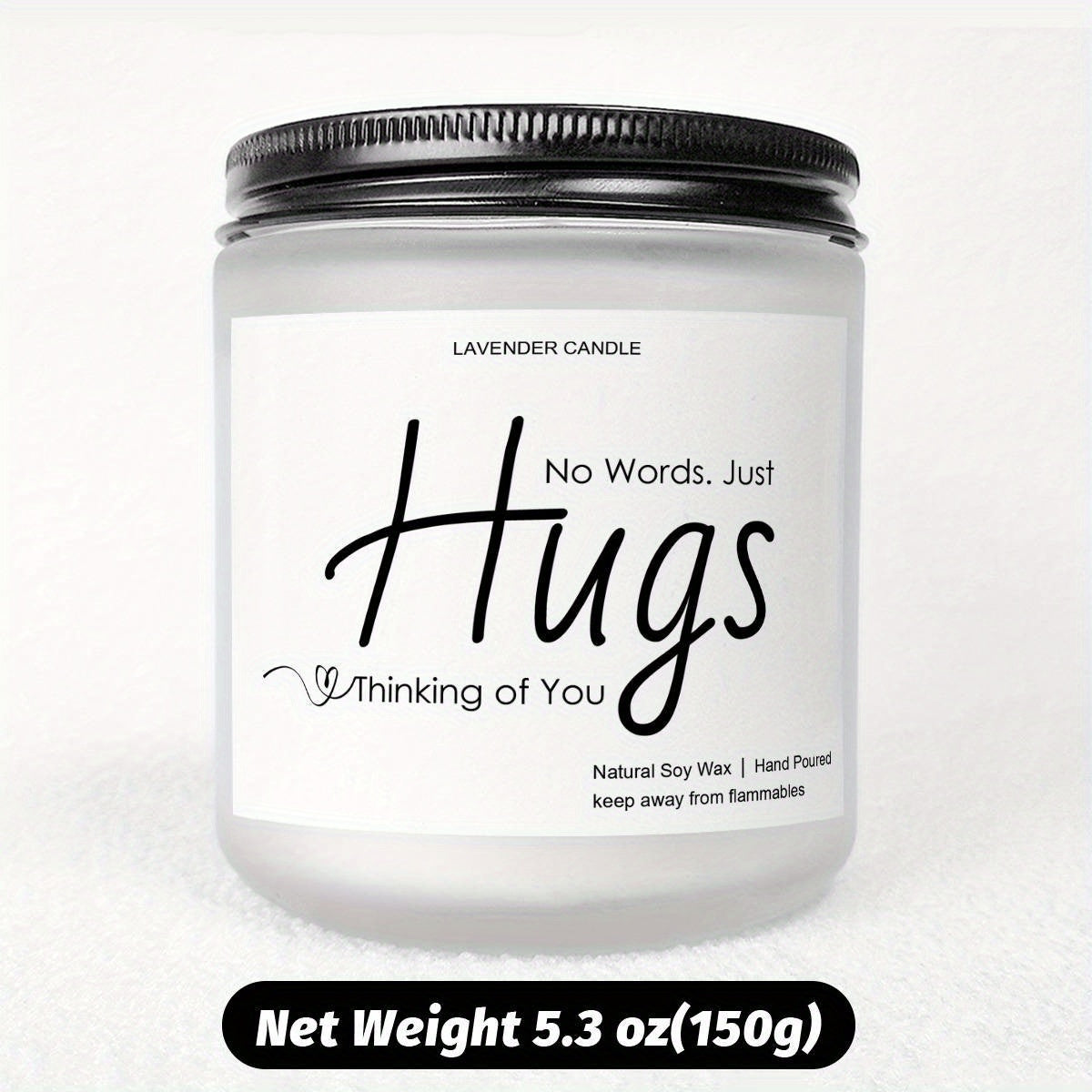 Just Hugs Scented Candle Get Well Soon Gift Idea for Women Men Friend Loss of Loved One Memorial Condolences Bereavement Sympathy Illness Cancer Surgery Recovery Get Well Soon Feel Better Thinking of You Encouragement Inspira