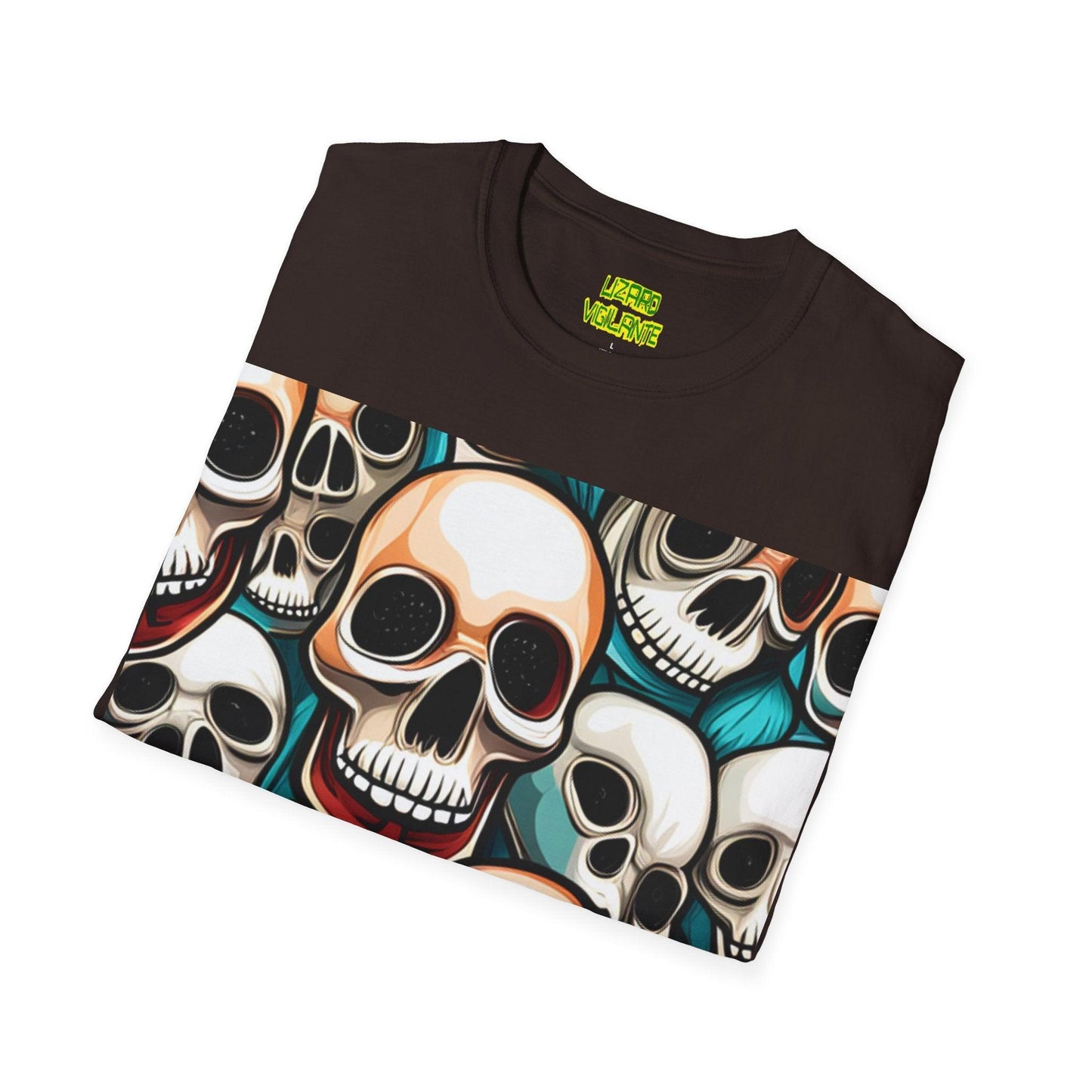 Shiny Happy Skulls Unisex Softstyle T-Shirt - Lizard Vigilante