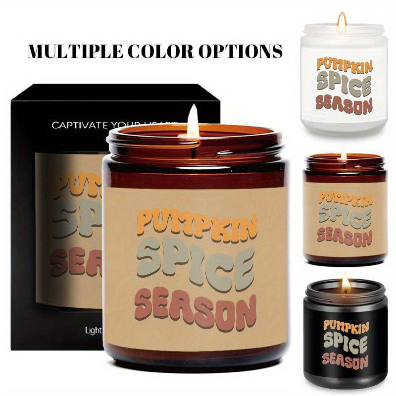 1Pc Autumn Scented Candle 5. 3Oz Soybean Wax Pumpkin Gift Idea For Women Men Mom Dad Grandma Friend Coworker Nurse Teacher Mentor Dentist Worker Pastor Boss Manager Autumn Harvest Festival Thanksgiving Unique Funny Special Tr