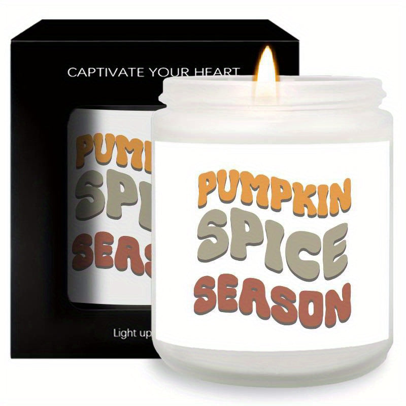 1Pc Autumn Scented Candle 5. 3Oz Soybean Wax Pumpkin Gift Idea For Women Men Mom Dad Grandma Friend Coworker Nurse Teacher Mentor Dentist Worker Pastor Boss Manager Autumn Harvest Festival Thanksgiving Unique Funny Special Tr