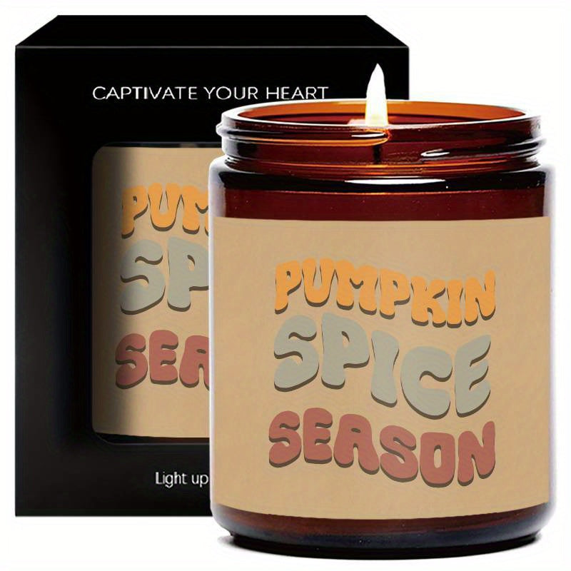 1Pc Autumn Scented Candle 5. 3Oz Soybean Wax Pumpkin Gift Idea For Women Men Mom Dad Grandma Friend Coworker Nurse Teacher Mentor Dentist Worker Pastor Boss Manager Autumn Harvest Festival Thanksgiving Unique Funny Special Tr