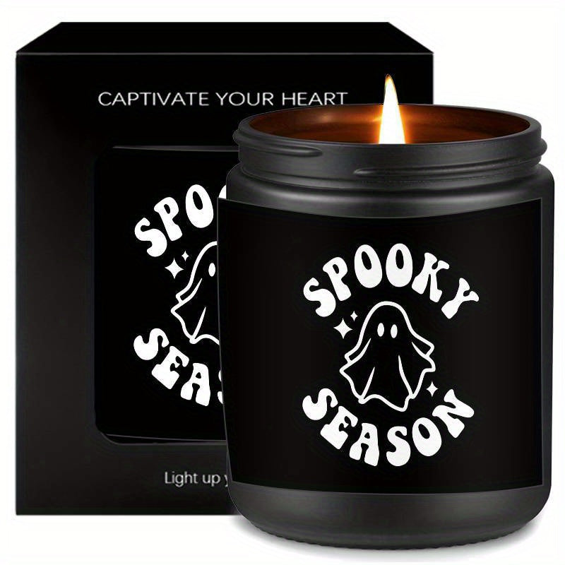 1Pc Halloween Scented Candle 5.3Oz Soybean Wax Spooky Gift Idea For Women Men Mom Dad Grandma Friend Coworker Nurse Teacher Mentor Dentist Worker Pastor Boss Manager Autumn Harvest Festival Thanksgiving Unique Funny Special T