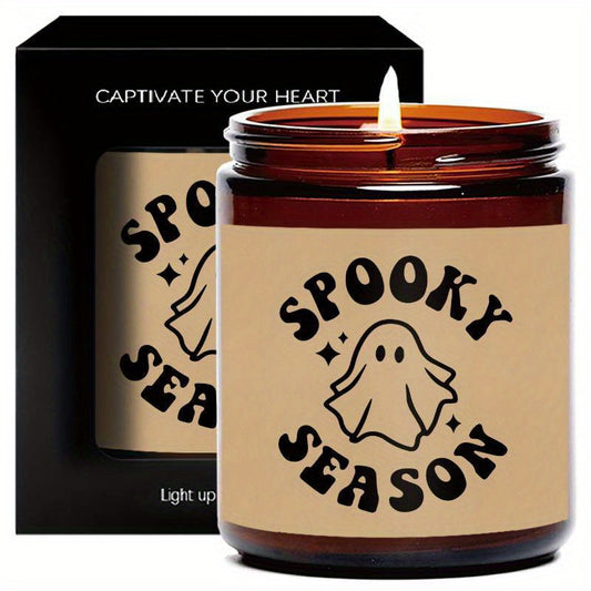 1Pc Halloween Scented Candle 5.3Oz Soybean Wax Spooky Gift Idea For Women Men Mom Dad Grandma Friend Coworker Nurse Teacher Mentor Dentist Worker Pastor Boss Manager Autumn Harvest Festival Thanksgiving Unique Funny Special T
