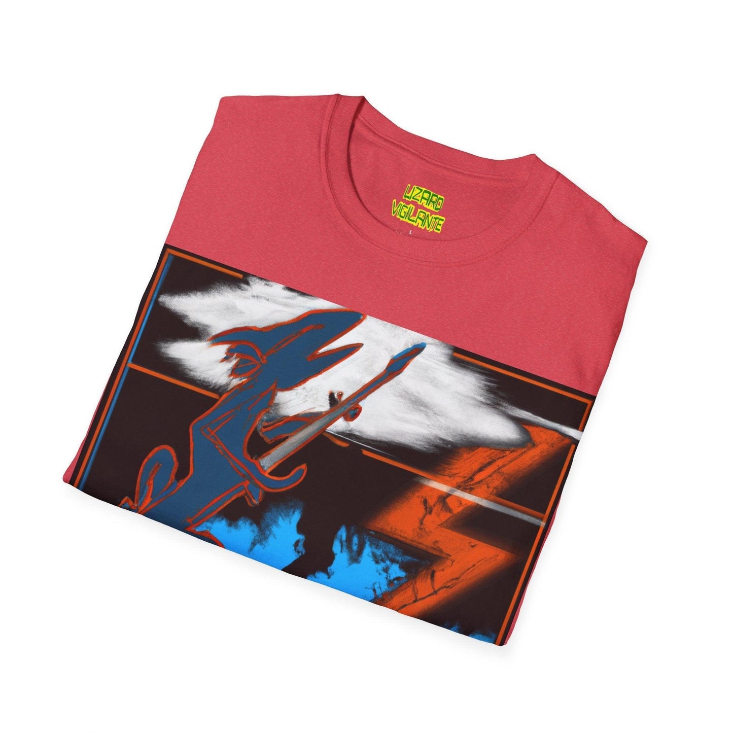 Lizard Vigilante on the Mountain Unisex Softstyle T-Shirt - Lizard Vigilante