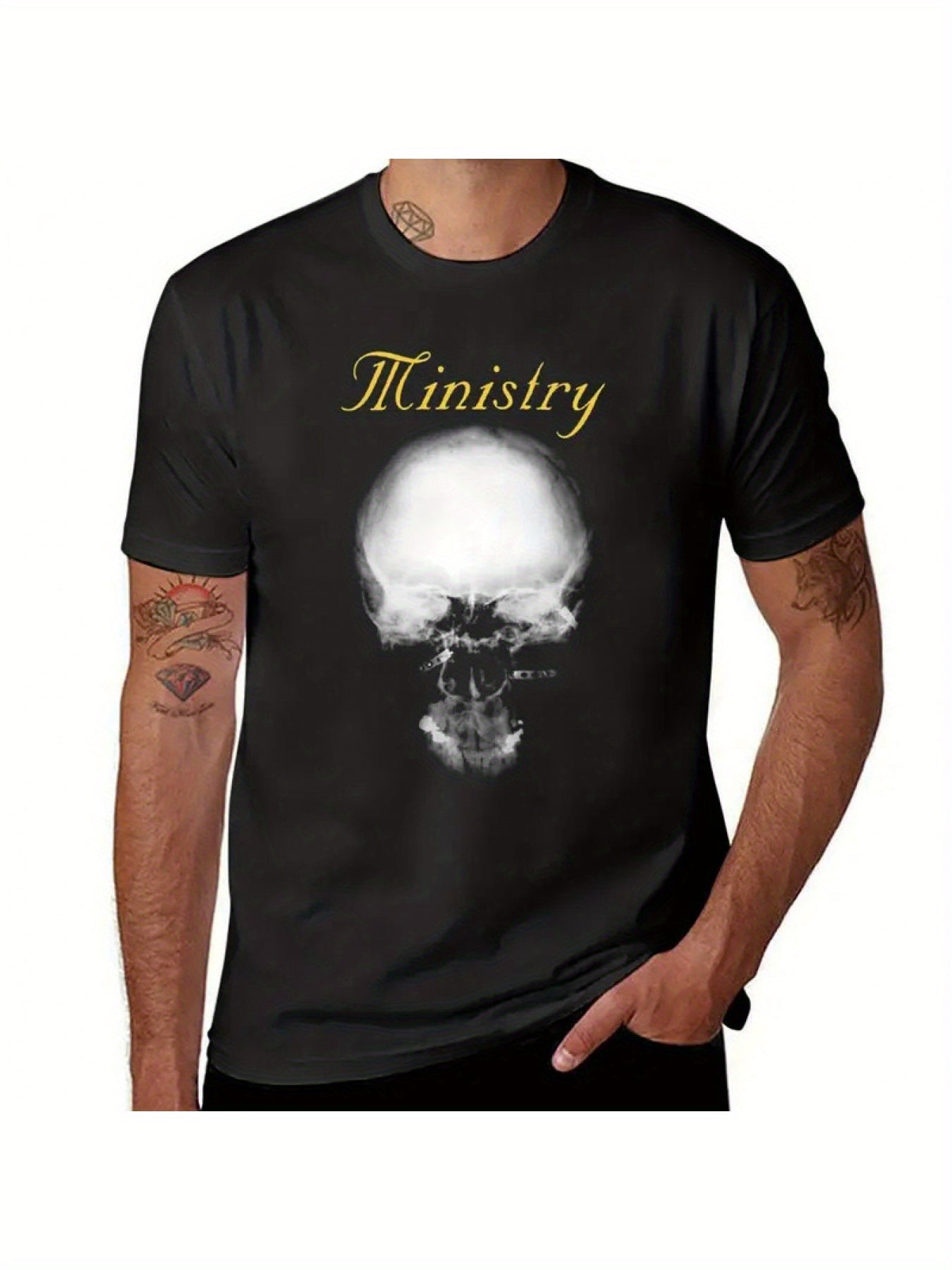 Ministry Band Classic Heavyweight T-Shirt for Men - Ultimate Casual Wear - Premium T-shirt from Lizard Vigilante - Just $26.99! Shop now at Lizard Vigilante