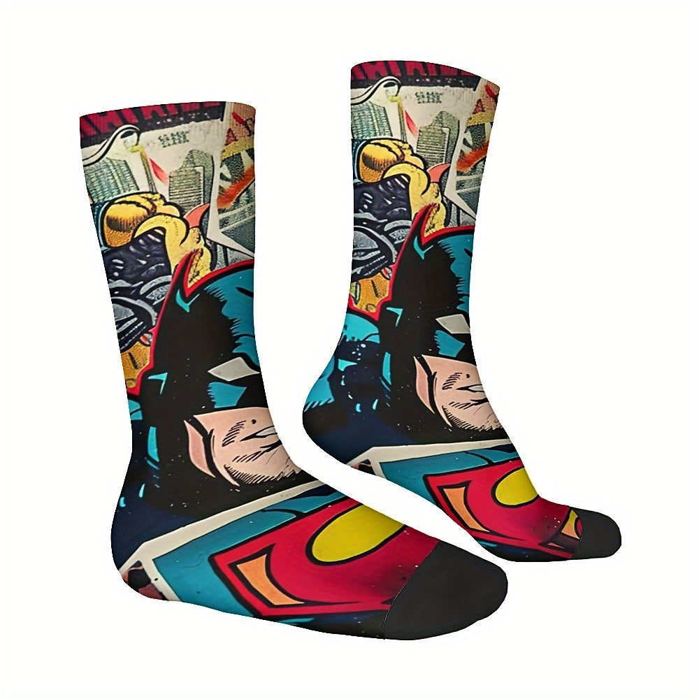 Superman Crew Socks for Men and Women - 1 Pair, Polyester/Spandex Blend - Premium socks from Lizard Vigilante - Just $28.88! Shop now at Lizard Vigilante