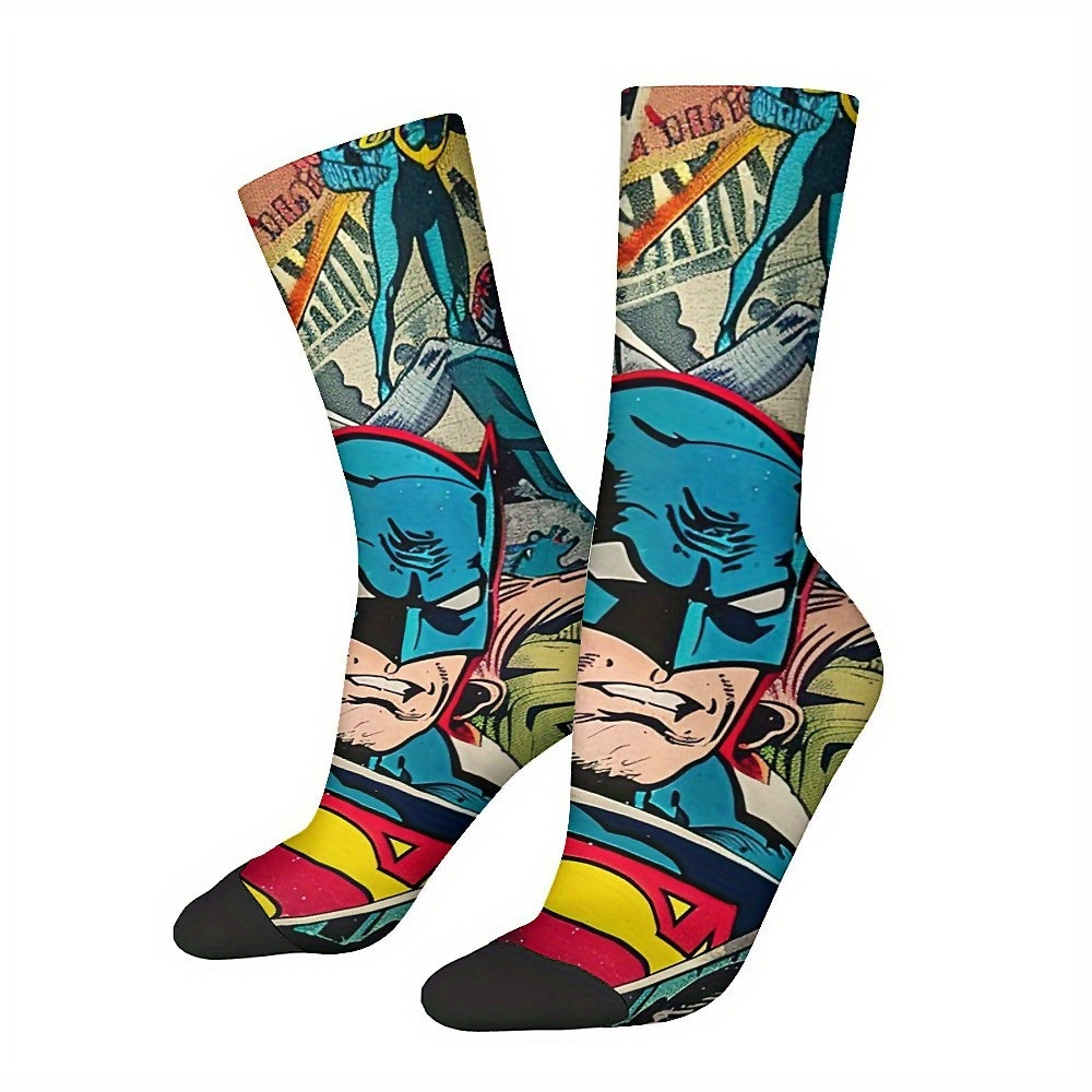 Superman Crew Socks for Men and Women - 1 Pair, Polyester/Spandex Blend - Premium socks from Lizard Vigilante - Just $28.88! Shop now at Lizard Vigilante