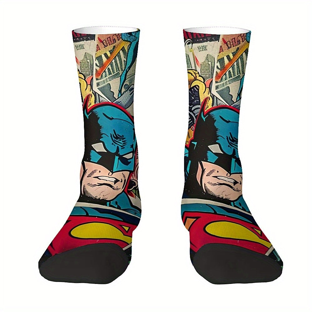 Superman Crew Socks for Men and Women - 1 Pair, Polyester/Spandex Blend - Premium socks from Lizard Vigilante - Just $28.88! Shop now at Lizard Vigilante