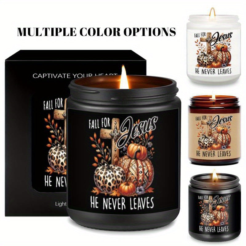 Lavender Scented Candle Fall Themed Orange Pumpkin Rustic Farmhouse September October Autumn Harvest  Festival Thanksgiving Day Decoration Gift Idea for Home Women Woman Hostess Men Friends Her Mom Wife Grandma Cute Items