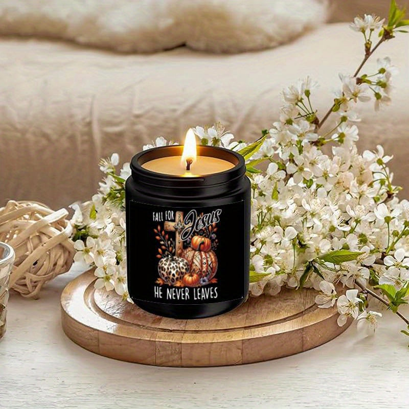 Lavender Scented Candle Fall Themed Orange Pumpkin Rustic Farmhouse September October Autumn Harvest  Festival Thanksgiving Day Decoration Gift Idea for Home Women Woman Hostess Men Friends Her Mom Wife Grandma Cute Items