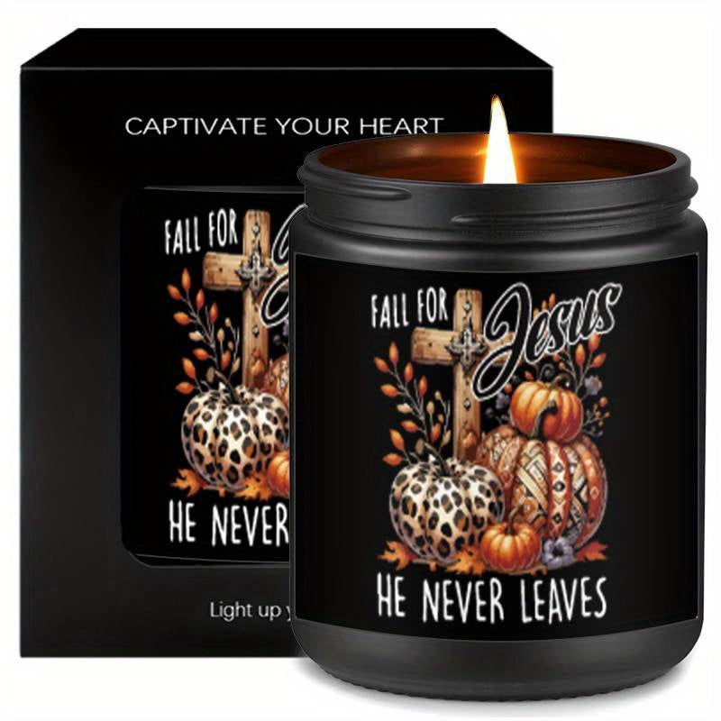 Lavender Scented Candle Fall Themed Orange Pumpkin Rustic Farmhouse September October Autumn Harvest  Festival Thanksgiving Day Decoration Gift Idea for Home Women Woman Hostess Men Friends Her Mom Wife Grandma Cute Items