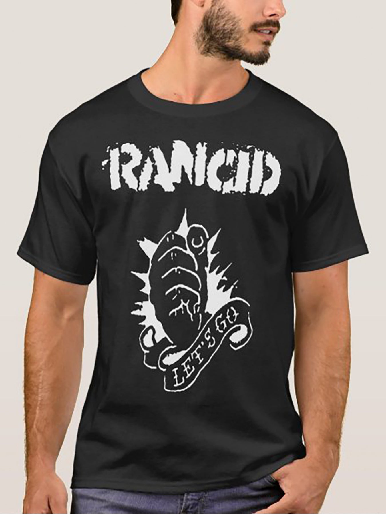 Rancid Logo T-Shirt - Vintage Cotton Short-Sleeve Rock Band Tee for Men - Premium  from Lizard Vigilante - Just $26.99! Shop now at Lizard Vigilante