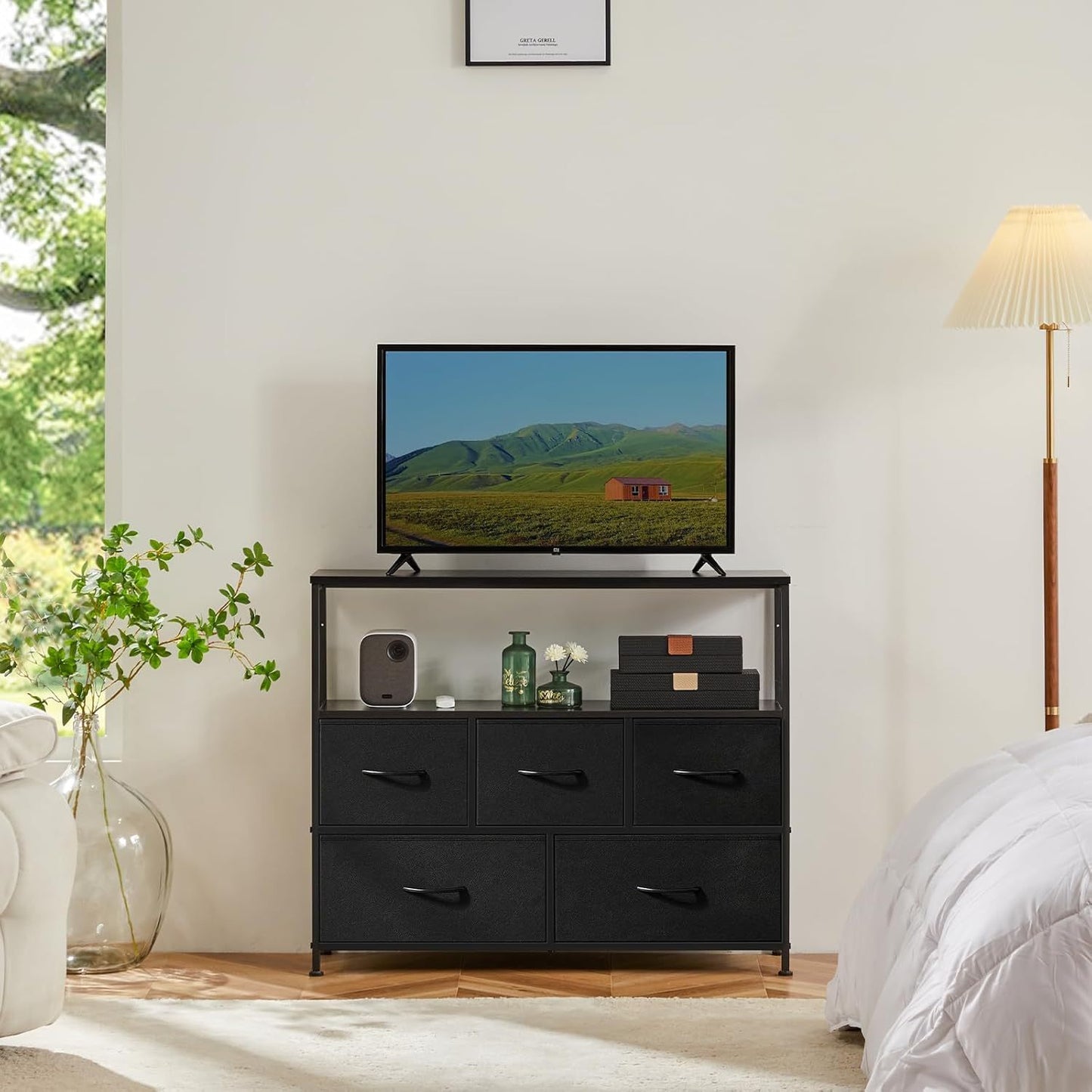 5-Drawer Cabinet Tower – Versatile TV Stand and Media Console Table - Premium tv stand from Lizard Vigilante - Just $69.99! Shop now at Lizard Vigilante