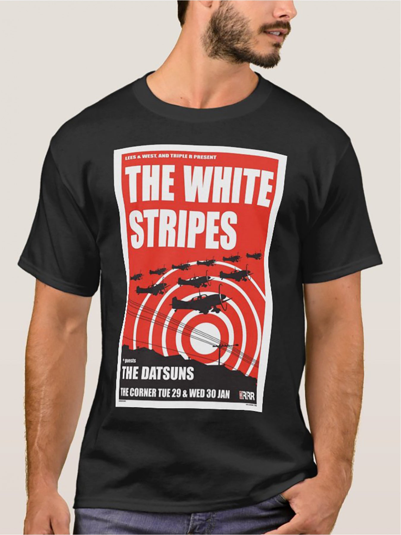 White Stripes Concert Poster T-Shirt - Premium T-Shirts from Lizard Vigilante - Just $26.99! Shop now at Lizard Vigilante