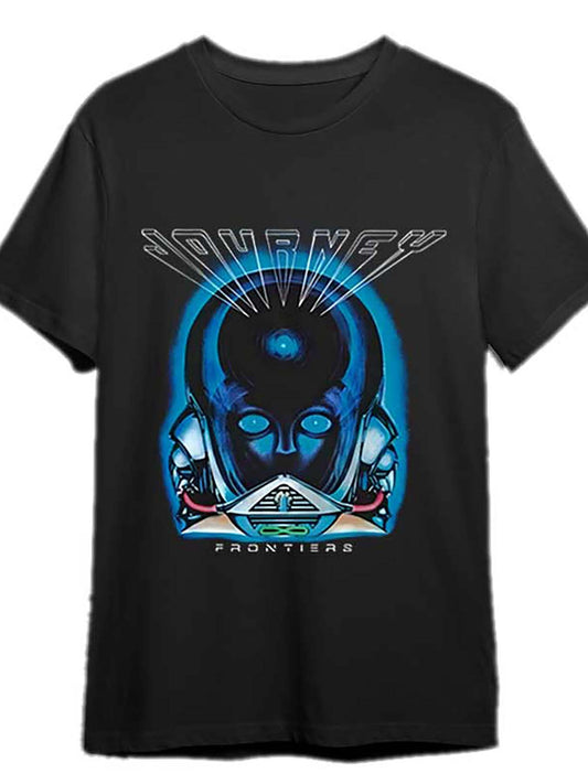 Journey Frontier Album Art T-shirt, Rock Band Tour T-shirt, Fun men's short sleeve graphic T-shirt - Premium  from Lizard Vigilante - Just $21.99! Shop now at Lizard Vigilante