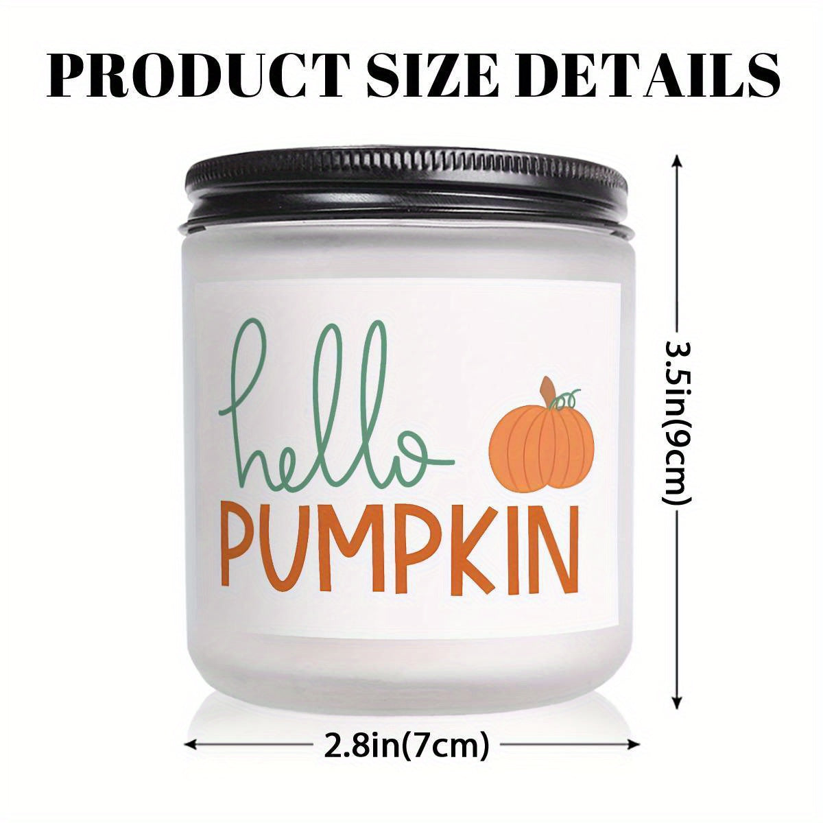 Hello Pumpkin Scented Candle Fall AutumnThemed Orange Terracotta Burnt Rustic Farmhouse September October Harvest Thanksgiving Day Decoration Gift for Women Woman Hostess Friends Her Mom Wife Grandma Cute Items Essenti