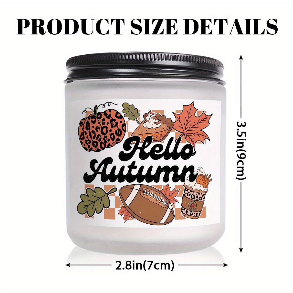 Hello Fall Scented Candle Autumn Themed Pumpkin Orange Terracotta Burnt Rustic Farmhouse September October Harvest Thanksgiving Day Decoration Gift for Home Women Hostess Men Friends Her Mom Wife Grandma Cute Items Ess