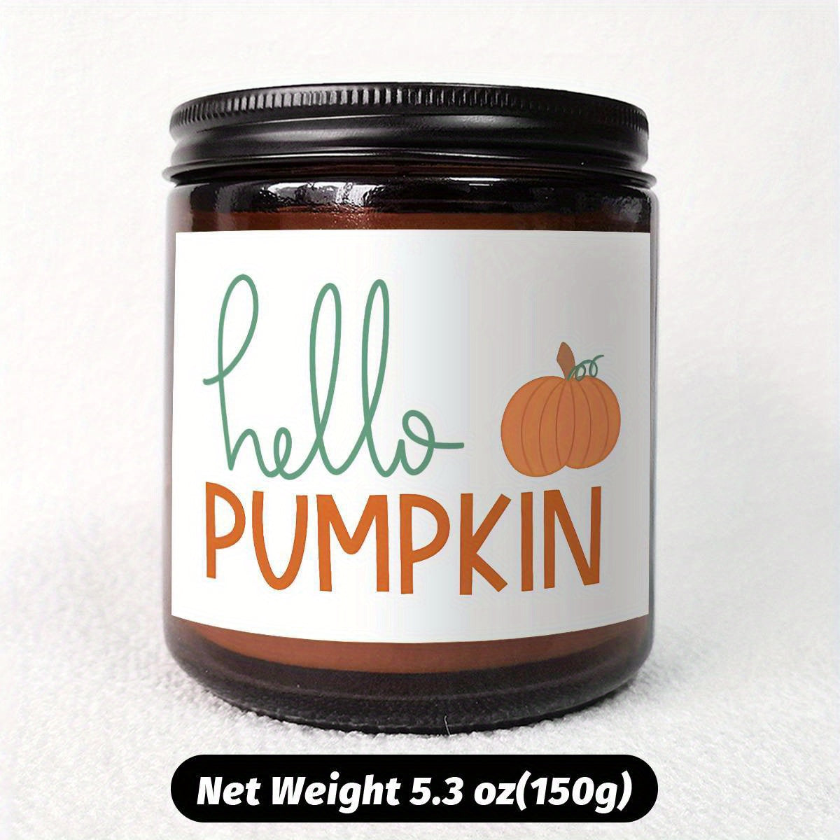 Hello Pumpkin Scented Candle Fall AutumnThemed Orange Terracotta Burnt Rustic Farmhouse September October Harvest Thanksgiving Day Decoration Gift for Women Woman Hostess Friends Her Mom Wife Grandma Cute Items Essenti
