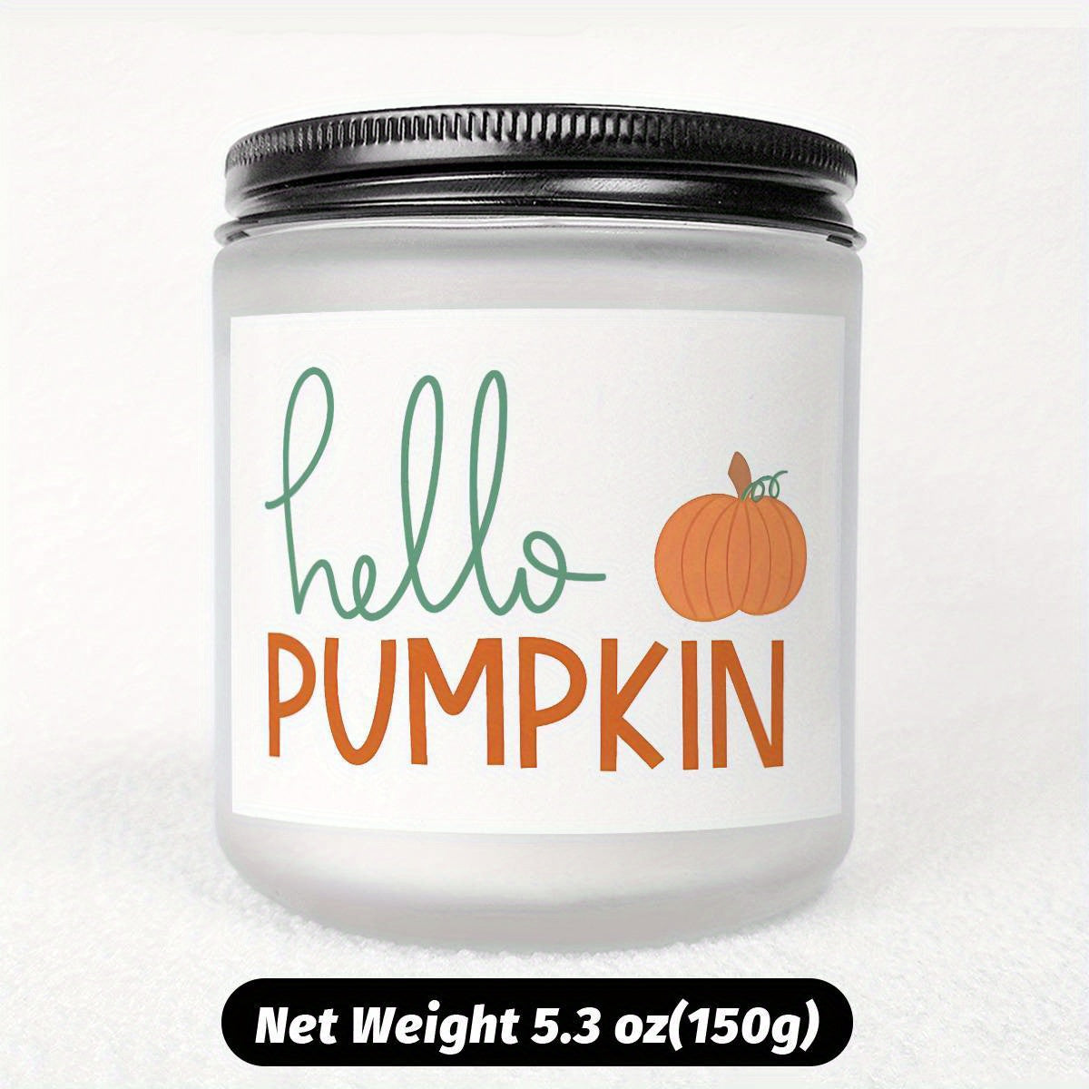 Hello Pumpkin Scented Candle Fall AutumnThemed Orange Terracotta Burnt Rustic Farmhouse September October Harvest Thanksgiving Day Decoration Gift for Women Woman Hostess Friends Her Mom Wife Grandma Cute Items Essenti