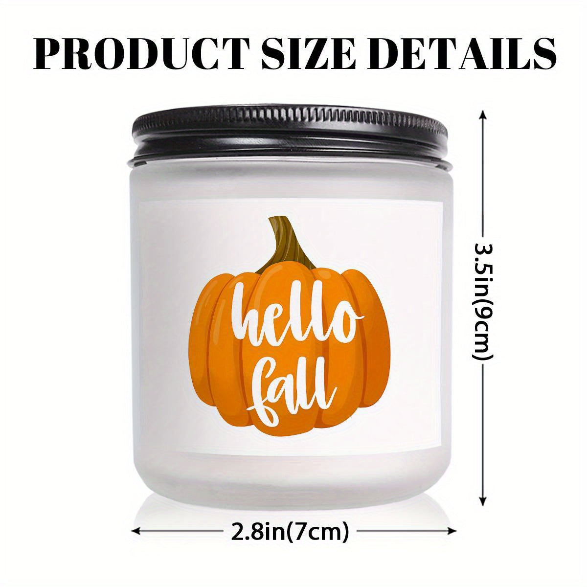 Hello Fall Scented Candle Autumn Themed Pumpkin Orange Terracotta Burnt Rustic Farmhouse September October Harvest Thanksgiving Day Decoration Gift for Home Women Hostess Men Friends Her Mom Wife Grandma Cute Items Ess