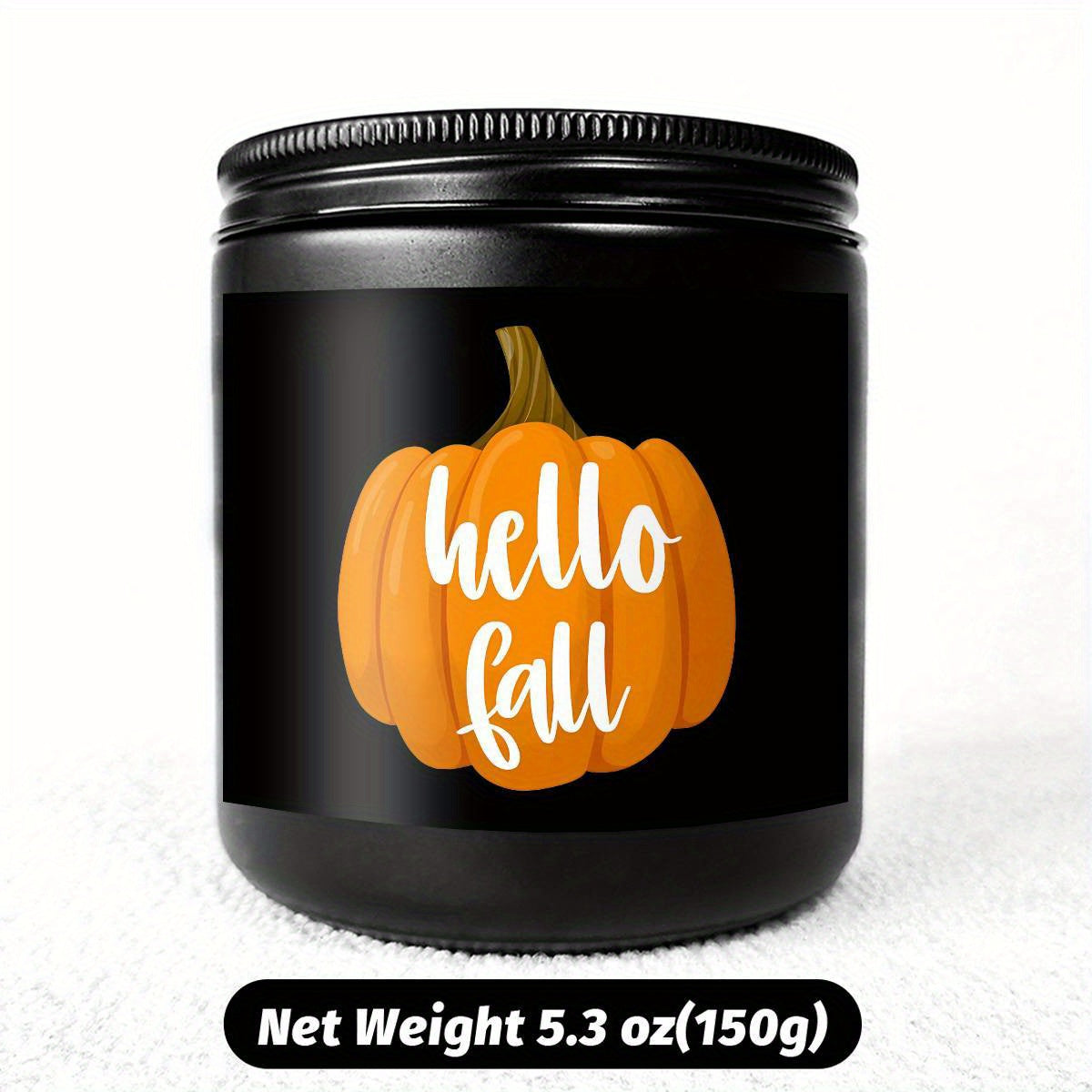 Hello Fall Scented Candle Autumn Themed Pumpkin Orange Terracotta Burnt Rustic Farmhouse September October Harvest Thanksgiving Day Decoration Gift for Home Women Hostess Men Friends Her Mom Wife Grandma Cute Items Ess