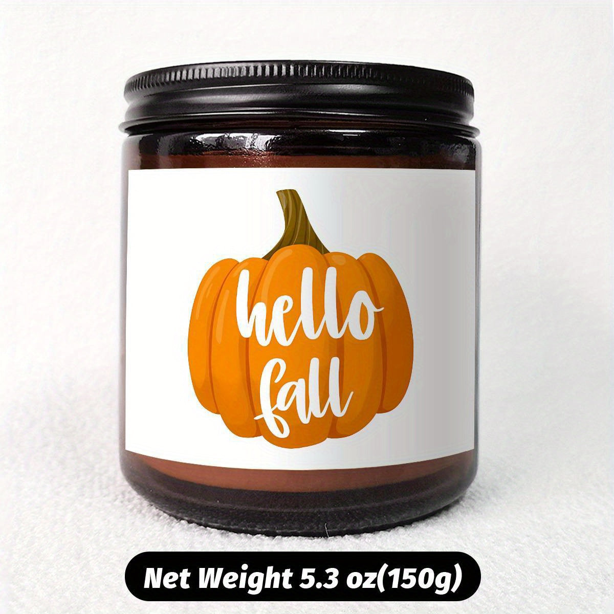 Hello Fall Scented Candle Autumn Themed Pumpkin Orange Terracotta Burnt Rustic Farmhouse September October Harvest Thanksgiving Day Decoration Gift for Home Women Hostess Men Friends Her Mom Wife Grandma Cute Items Ess