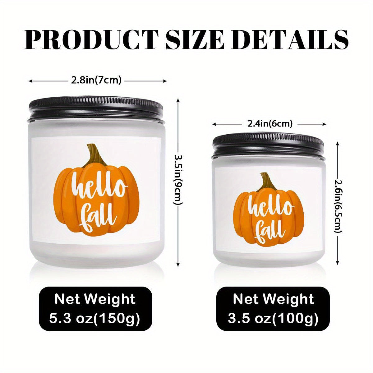 Hello Fall Scented Candle Autumn Themed Pumpkin Orange Terracotta Burnt Rustic Farmhouse September October Harvest Thanksgiving Day Decoration Gift for Home Women Hostess Men Friends Her Mom Wife Grandma Cute Items Ess