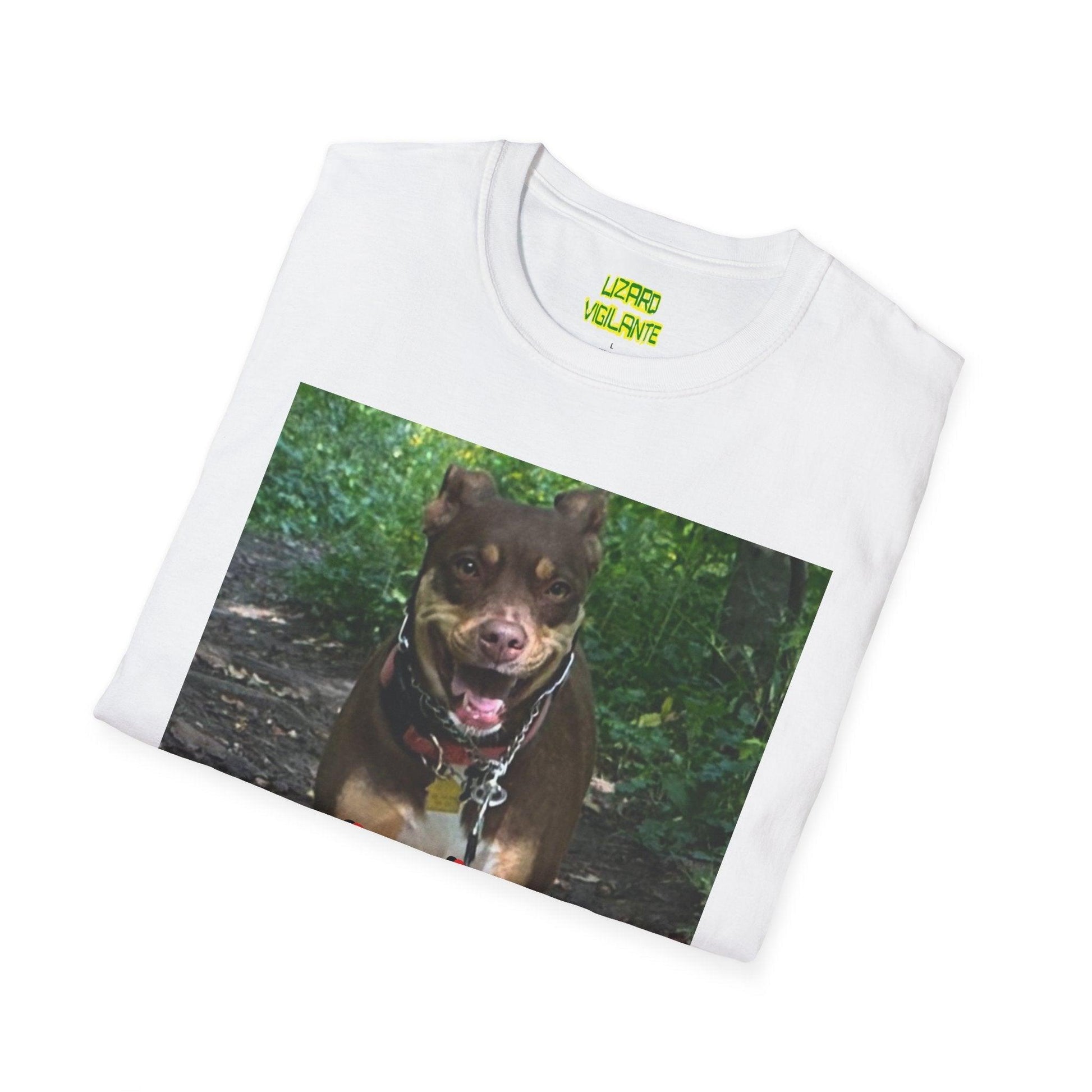 Who's A Happy Girl? Doggie Unisex Softstyle "Primo Rocks IV" T-Shirt - Lizard Vigilante