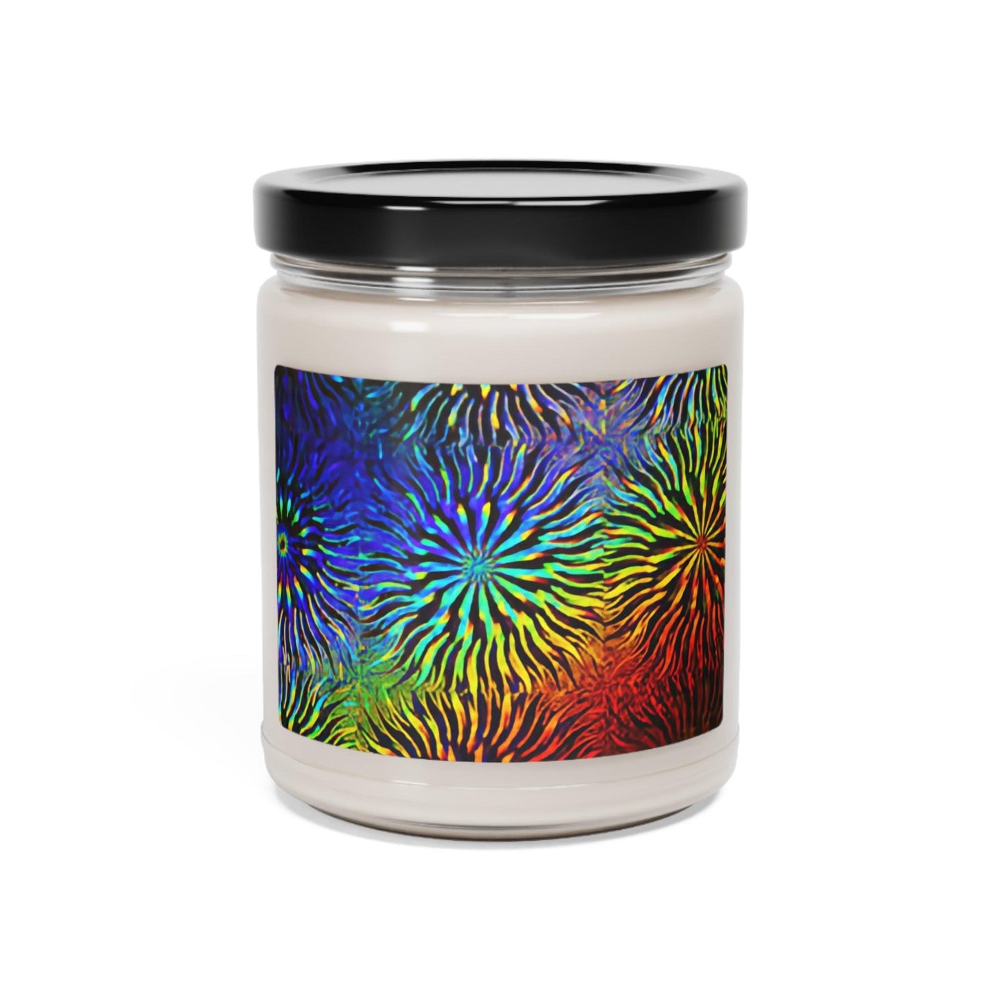 Rainbow Tie Dyed Scented Soy Candle, 9oz - Lizard Vigilante