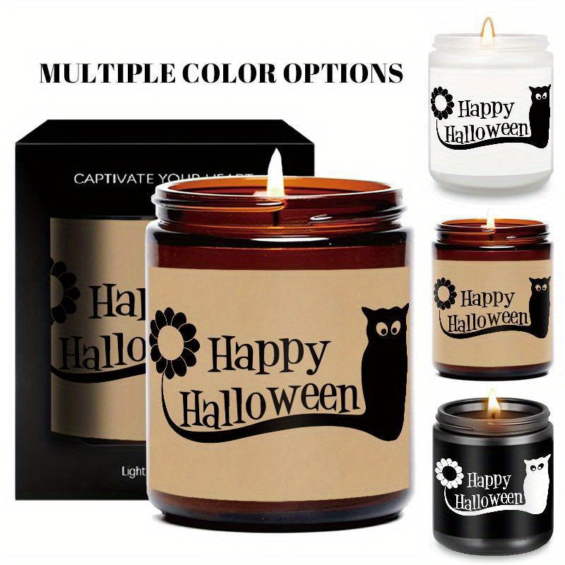 1Pc Halloween Scented Candle 5. 3Oz Soybean Wax Spooky Gift Idea For Women Men Mom Dad Grandma Friend Coworker Nurse Teacher Mentor Dentist Worker Pastor Boss Manager Autumn Harvest Festival Thanksgiving Unique Funny Special