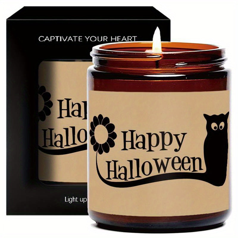 1Pc Halloween Scented Candle 5. 3Oz Soybean Wax Spooky Gift Idea For Women Men Mom Dad Grandma Friend Coworker Nurse Teacher Mentor Dentist Worker Pastor Boss Manager Autumn Harvest Festival Thanksgiving Unique Funny Special