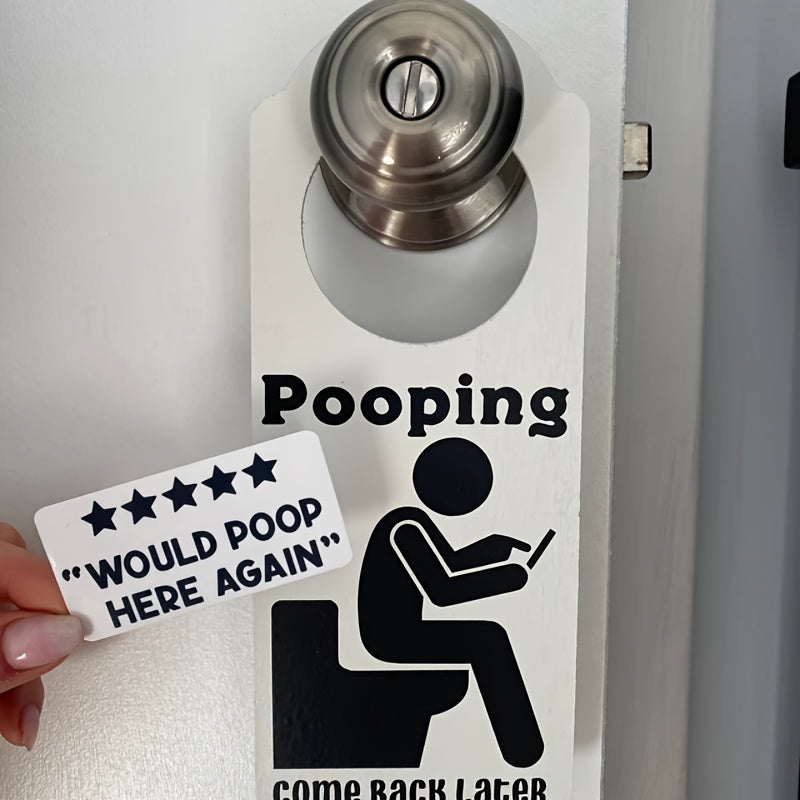 Humorous "Pooping" Door Sign – "Come Back Later" Bathroom Doorplate for Fun and Function - Premium door sign from Lizard Vigilante - Just $13.99! Shop now at Lizard Vigilante