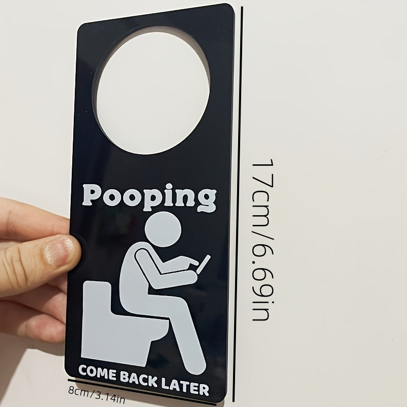 Humorous "Pooping" Door Sign – "Come Back Later" Bathroom Doorplate for Fun and Function - Premium door sign from Lizard Vigilante - Just $13.99! Shop now at Lizard Vigilante