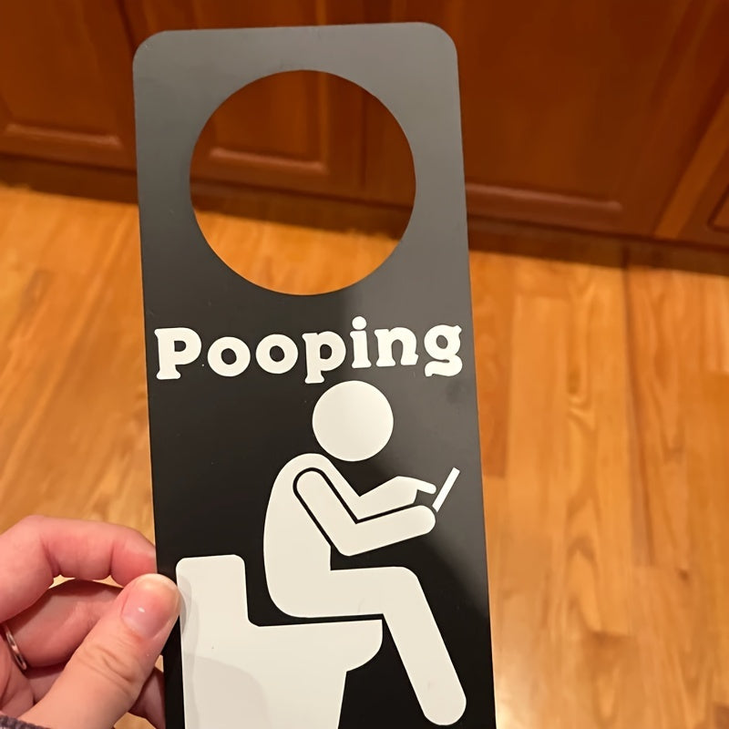 Humorous "Pooping" Door Sign – "Come Back Later" Bathroom Doorplate for Fun and Function - Premium door sign from Lizard Vigilante - Just $13.99! Shop now at Lizard Vigilante