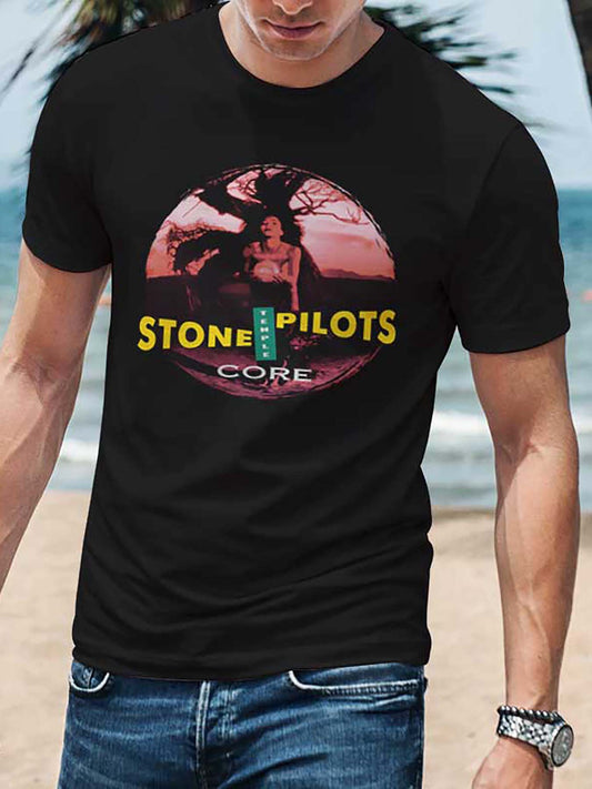 Stone Temple Pilots Core Graphic T-Shirt – Fun and Casual Men’s Tee - Premium T-Shirt from Lizard Vigilante - Just $24.99! Shop now at Lizard Vigilante