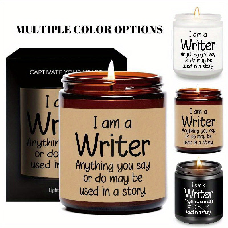 Writer’s Inspiration Lavender Scented Candle Soy Wax Perfect Gift for Writer Author Journalist Creative Mind Ideal for Birthday Christmas Thanksgiving Office Desk Writing Nook Relax Stress Relief Cozy Evening Reading Space
