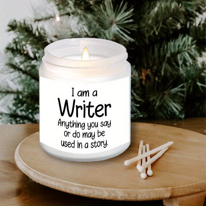 Writer’s Inspiration Lavender Scented Candle Soy Wax Perfect Gift for Writer Author Journalist Creative Mind Ideal for Birthday Christmas Thanksgiving Office Desk Writing Nook Relax Stress Relief Cozy Evening Reading Space