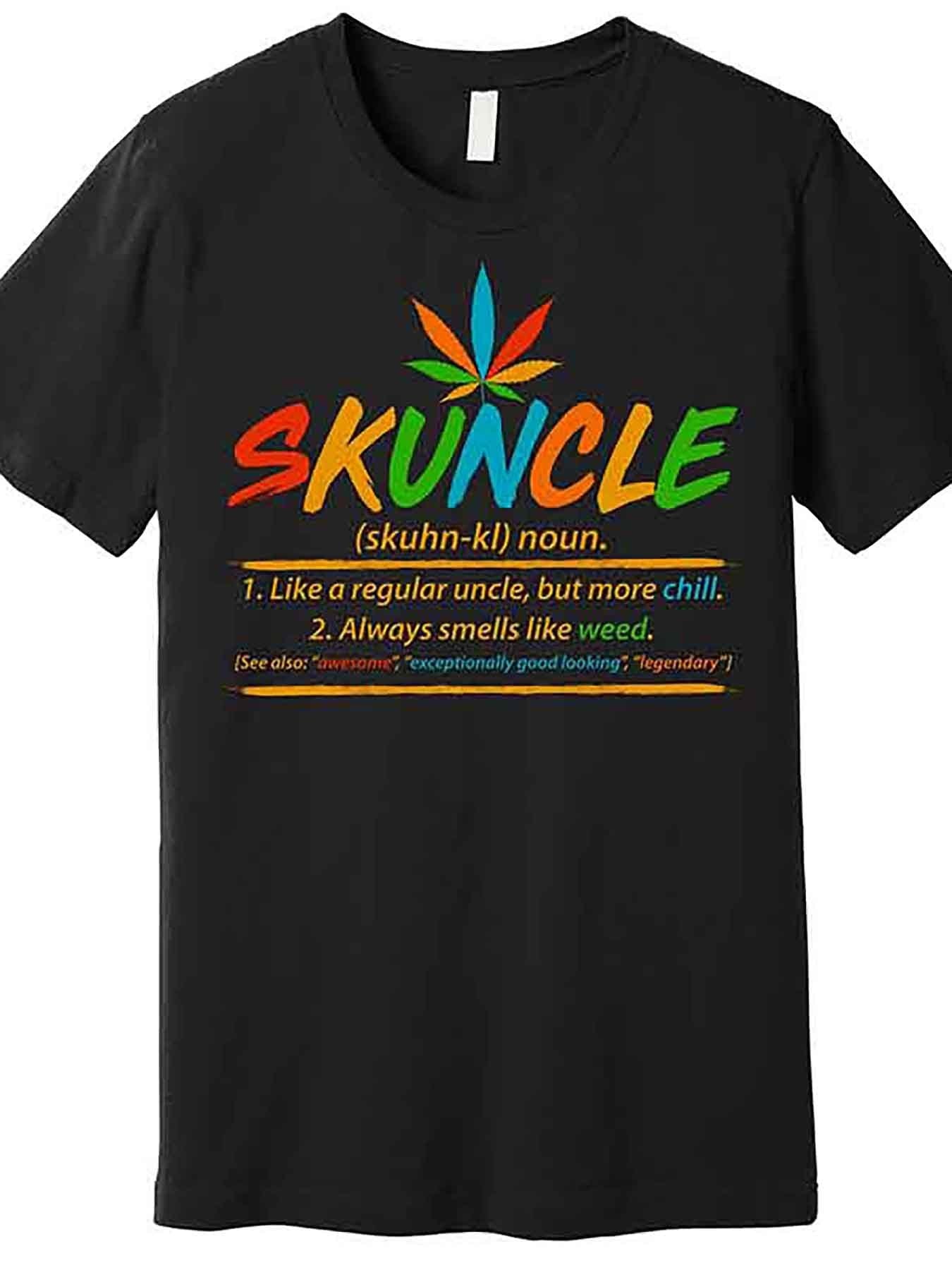 Funny Skuncle is defined as a fun men's short sleeve graphic T-shirt like a regular uncle premium T-shirt - Premium  from Lizard Vigilante - Just $21.99! Shop now at Lizard Vigilante