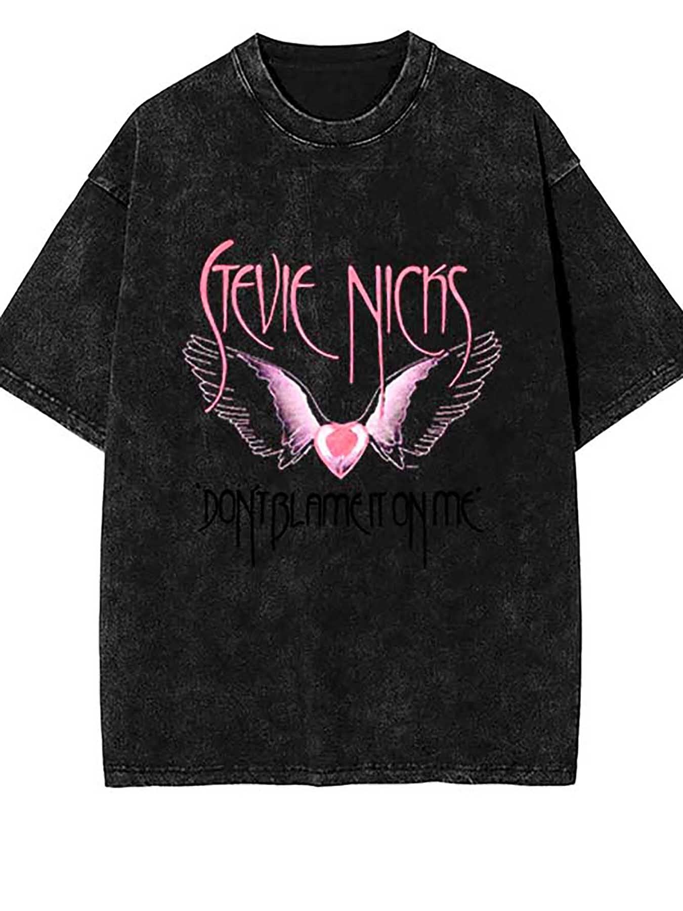 Vintage 1983 Stevie Nicks Blame It On My Wild Heart Organic Tour Shirt – Distressed Batik Graphic Tee for Fans - Premium t-shirt from Lizard Vigilante - Just $30.99! Shop now at Lizard Vigilante